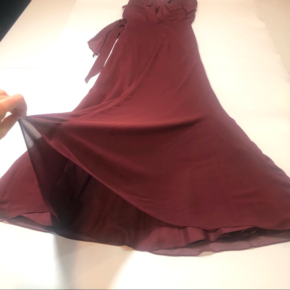 Jenny Yoo Bridemade Merlot chiffon maxi dress - Picture 10 of 13